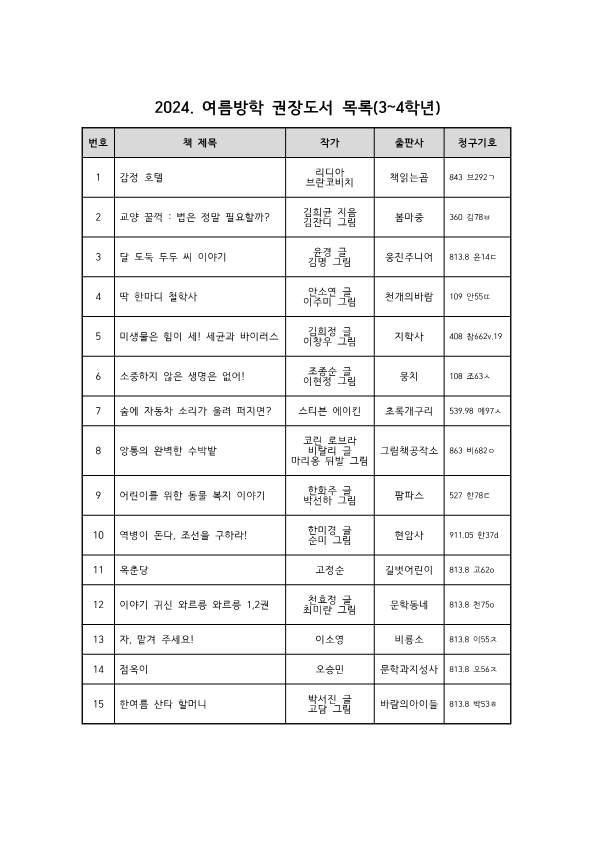 2024.여름방학 권장도서 목록(중학년)_1